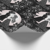 かわいいゴシックEmoキッズキスバレンタインデー ラッピングペーパー (角)