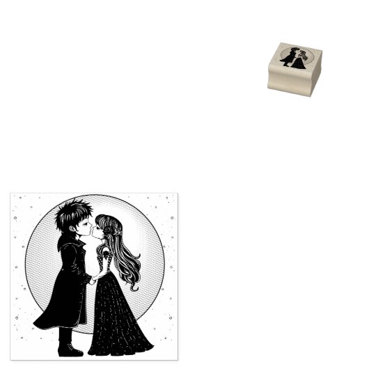 かわいいゴシックEmoキッズキスバレンタインデー ラバースタンプ (押印)