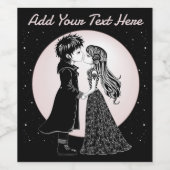 かわいいゴシックEmoキッズキスバレンタインデー ワインラベル (シングルラベル)