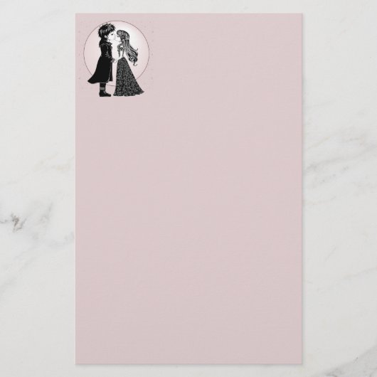 かわいいゴシックEmoキッズキスバレンタインデー 便箋 (正面)