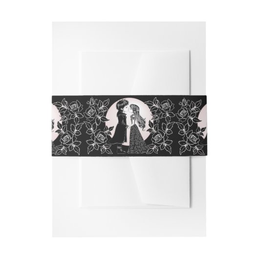 かわいいゴシックEmoキッズキスバレンタインデー 招待状ベリーバンド (正面例)