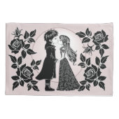 かわいいゴシックEmoキッズキスバレンタインデー 枕カバー (裏面)