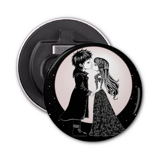 かわいいゴシックEmoキッズキスバレンタインデー 栓抜き (正面)