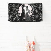 かわいいゴシックEmoキッズキスバレンタインデー 横断幕 (インサイチュ)