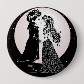 かわいいゴシックEmoキッズキスバレンタインデー 缶バッジ (正面)