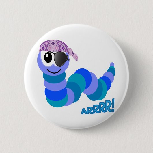 かわいいゴッキンズの海賊毛虫 缶バッジ (正面)