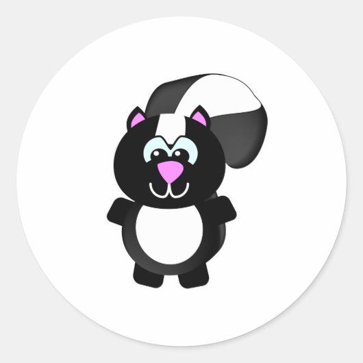 かわいいゴッキンズスカンク ラウンドシール (正面)
