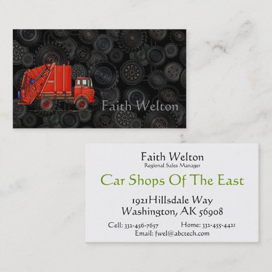 かわいいゴミのトラックごみトラックの名刺 名刺 (正面/裏面)