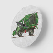 かわいいゴミのトラック ラウンド壁時計 (傾斜)