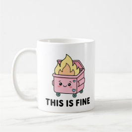 かわいいゴミ箱の火事 これは大丈夫 サラリーマンギャグ コーヒーマグカップ
