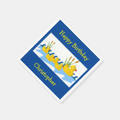 かわいいゴムダッキー（アヒルちゃん）アヒル動物少年ガール誕生日 スタンダードカクテルナプキン (角)