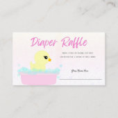 かわいいゴムダッキー(アヒルちゃん)ガールおむつラッフル エンクロージャーカード (正面)