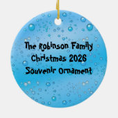 かわいいゴムダッキー(アヒルちゃん)/ブルーバブル セラミックオーナメント (裏面)