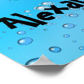 かわいいゴムダッキー(アヒルちゃん)/ブルーバブル ポスター (角)