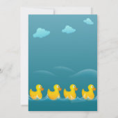 かわいいゴムダッキー ベビーシャワー 招待状 (裏面)