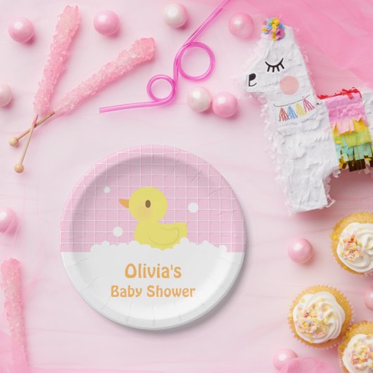 かわいいゴム製ダッキーのベビーシャワーのパーティーの供給 ペーパープレート (パーティー)