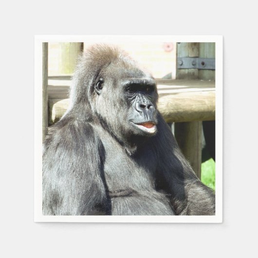 かわいいゴリラ スタンダードカクテルナプキン (正面)