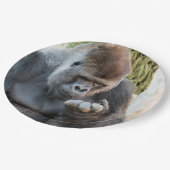 かわいいゴリラ ペーパープレート (アングル)