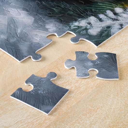 かわいいゴルデンドルドッグウィンターワンダーランド ジグソーパズル (側面)