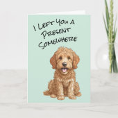 かわいいゴルデンドルドッグハッピーバースデーカード 招待状 (正面)