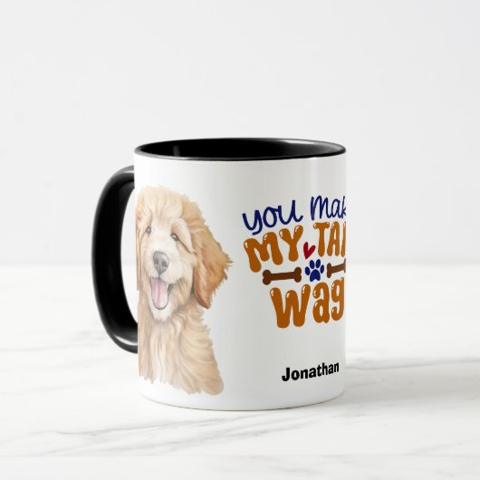 かわいいゴルデンドール私の尻尾を泣かせる マグカップ (正面左)