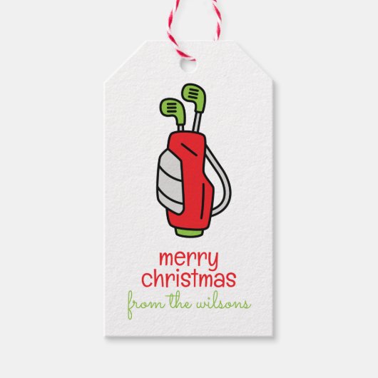 かわいいゴルフクリスマス ギフトタグ (正面)