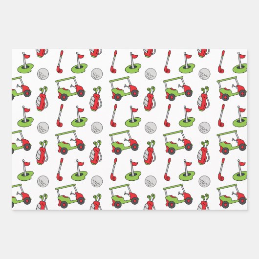 かわいいゴルフクリスマス ラッピングペーパーシート (正面3)