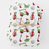 かわいいゴルフクリスマス ラッピングペーパーシート (インサイチュ)