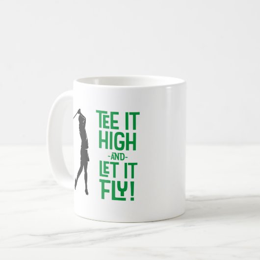 かわいいゴルフティーおもしろいユーモススポーツプロブラックグリーン コーヒーマグカップ (正面左)