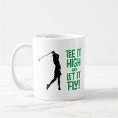 かわいいゴルフティーおもしろいユーモススポーツプロブラックグリーン コーヒーマグカップ (左)