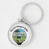 かわいいゴルフプレイヤー写真ワールド・オケエ・ゴルファー キーホルダー (正面)