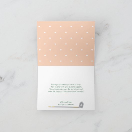 かわいいゴルフボールウェディングシャワーありがとう サンキューカード (内部)