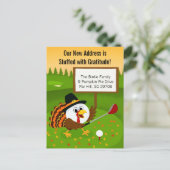 かわいいゴルフボール感謝祭引越しお知らせ シーズンポストカード (スタンド正面)