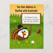 かわいいゴルフボール感謝祭引越しお知らせ シーズンポストカード (正面)
