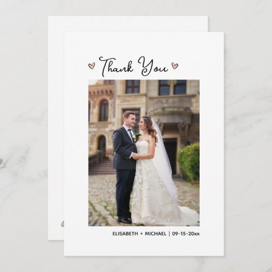 かわいいゴルフ結婚テーマのサンキューカードと写真 招待状 (正面/裏面)