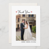 かわいいゴルフ結婚テーマのサンキューカードと写真 招待状 (正面/裏面)