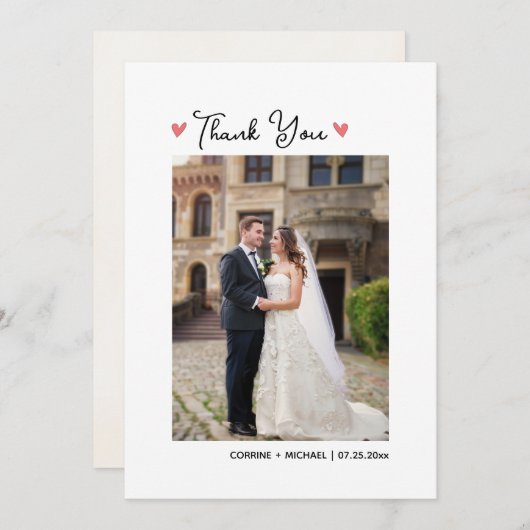 かわいいゴルフ結婚テーマのサンキューカードと写真 招待状 (正面/裏面)