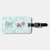 かわいいゴルフ;ダマスクパターン ラゲッジタグ (正面横)