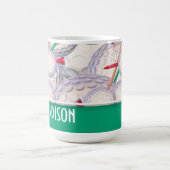 かわいいゴルフ・ボール及びティーパターン コーヒーマグカップ (中央)