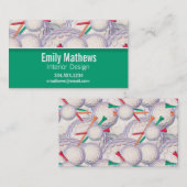 かわいいゴルフ・ボール及びティーパターン 名刺 (正面/裏面)