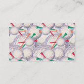 かわいいゴルフ・ボール及びティーパターン 名刺 (裏面)