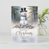 かわいいゴージャスな雪だるま霜の降りた景観林 シーズンカード (スタンド正面)