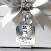 かわいいゴージャスな雪だるま霜の降りた景観林 スクエアシール