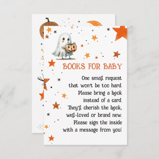 かわいいゴーストウォーターの色ハロウィンブックfor赤ちゃん エンクロージャーカード (正面/裏面)