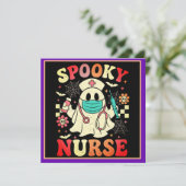 かわいいゴーストナース ハロウィン グラフィック レトロ パステル シーズンカード (スタンド正面)
