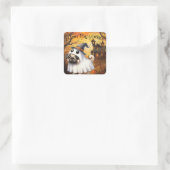 かわいいゴーストパグ カスタマイズ可能なハロウィン スクエアシール (バッグ)