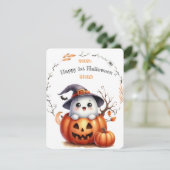 かわいいゴーストパンプキンハロウィン シーズンカード (スタンド正面)