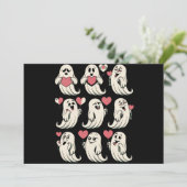 かわいいゴーストラバーハートバレンタインデー面白いカップル シーズンカード (スタンド正面)