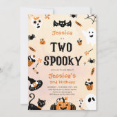 かわいいゴースト ハロウィン パーティー 招待状 (正面)