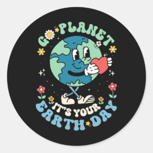 かわいいゴープラネットあなたの地球の日2025先生子供 ラウンドシール